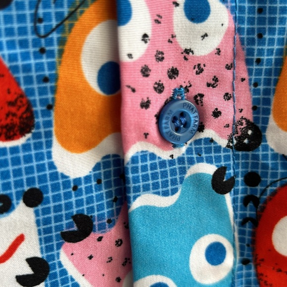 MEN'S PAC-MAN PHAT FARM SHORT SLEEVE SHIRT SIZE Small abstract maximalist - Picture 8 of 9